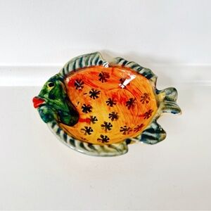Colorful Fish-Shaped Ceramic Dish ARS Italian Pottery